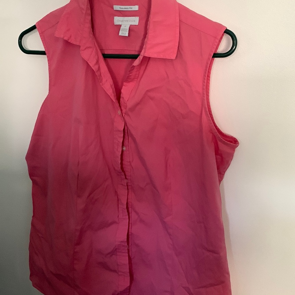 Charge Club Short Sleeve Pink Blouse Size 12